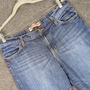 Gap Long and Lean Flare Jeans Womens 14 Ankle Blue Medium Wash Denim Mid Rise